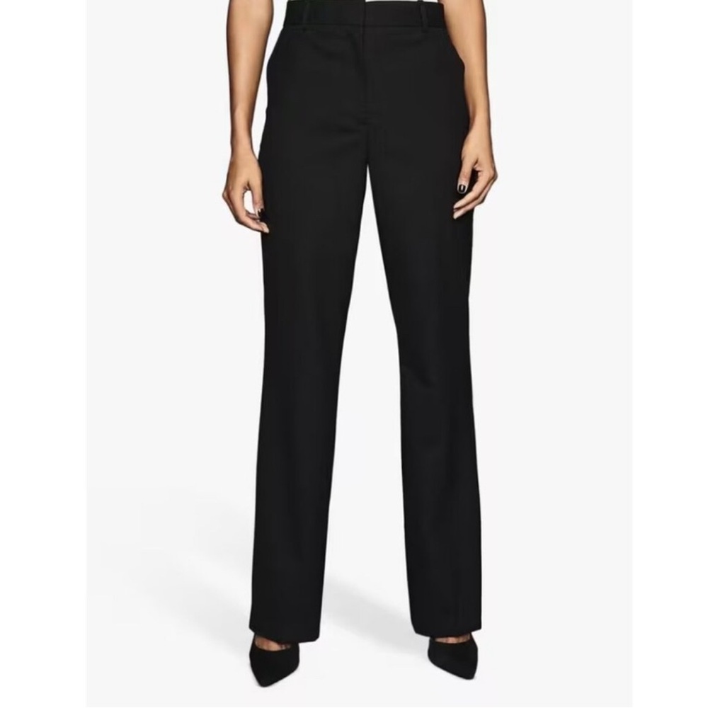 Reiss Hartley Flare Leg Wool Trousers Black Size 0